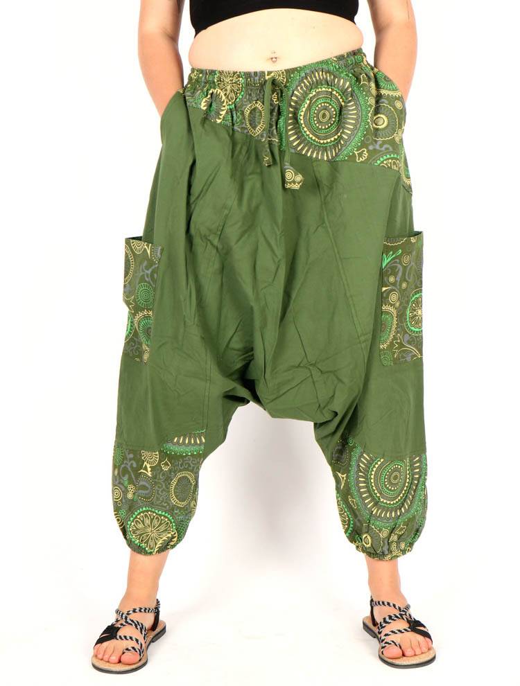 Pantalón harem unisex con detalles estampados PAEV82