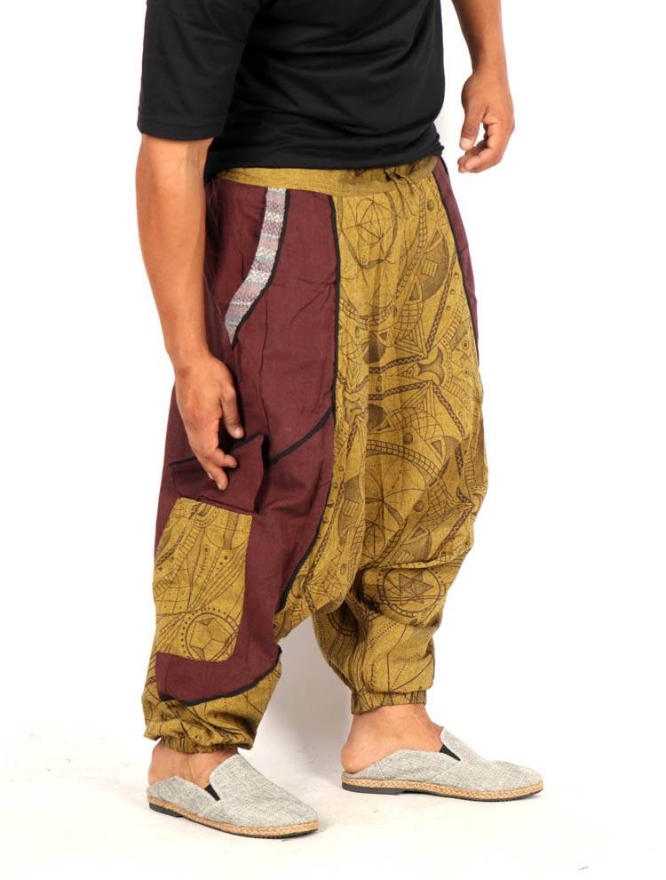 Pantalón harem unisex con estampado geométrico PAEV83