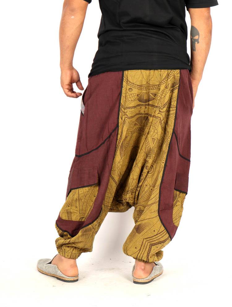 Pantalón harem unisex con estampado geométrico PAEV83