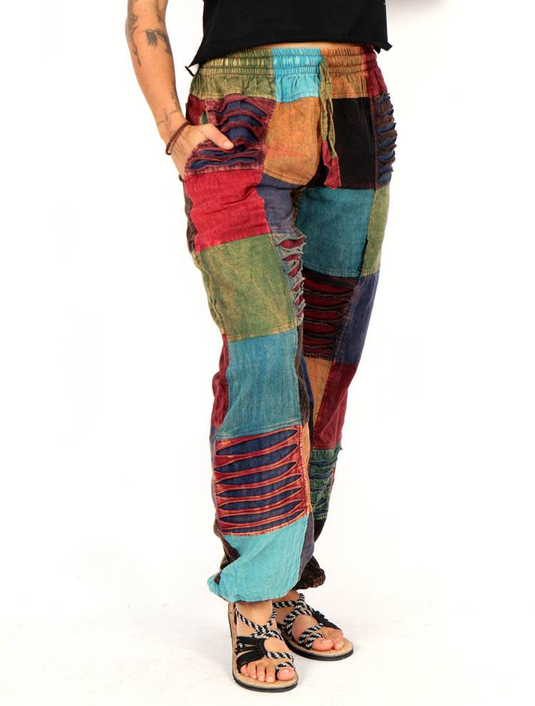 Pantalón hippie Patchwork Lavado a la Piedra PAHC39