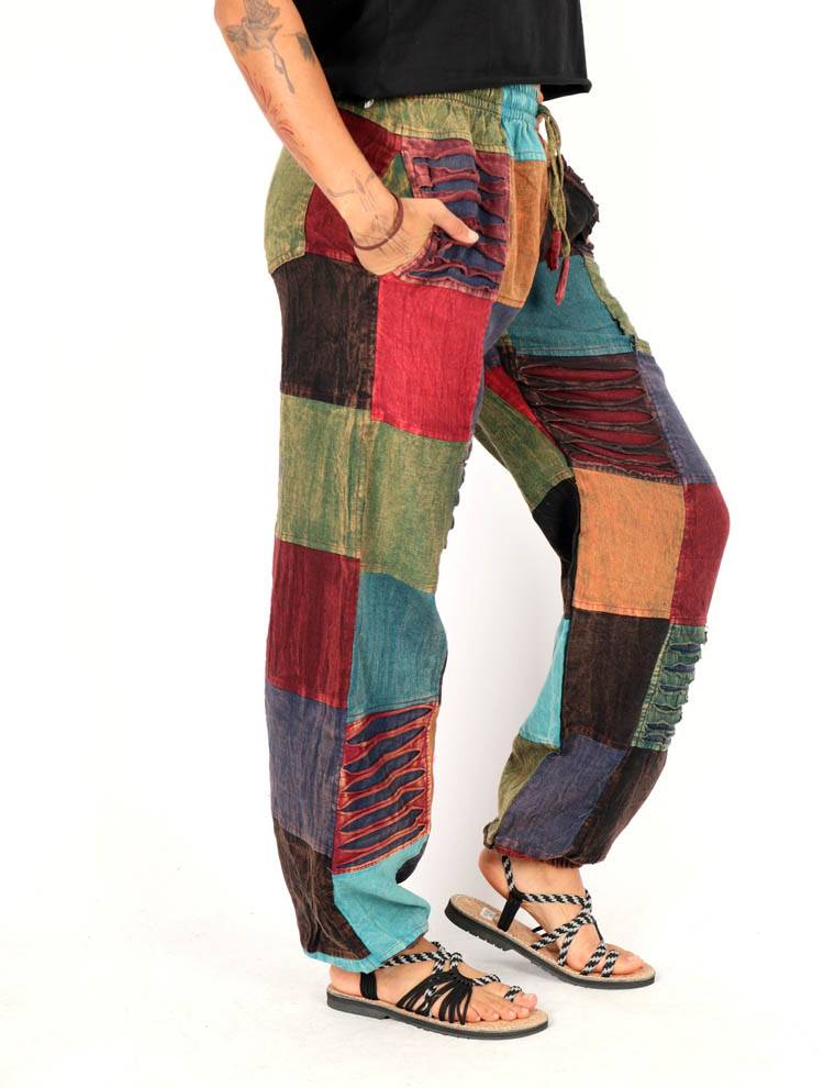 Pantalón hippie Patchwork Lavado a la Piedra PAHC39