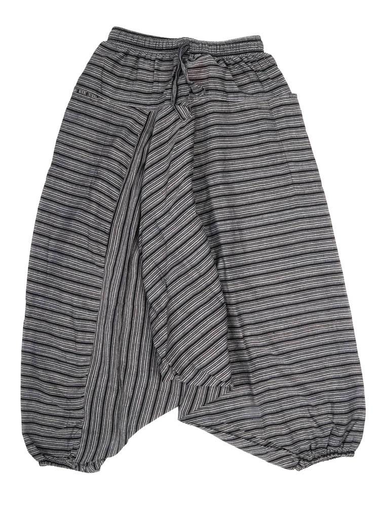 Pantalón Hippie Unisex tiro muy bajo y Rayas PAHC48 color Negro