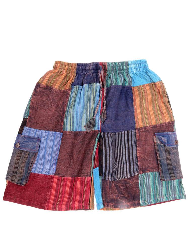 Pantalón corto patchwork de Rayas Lavado a la piedra PAHC49