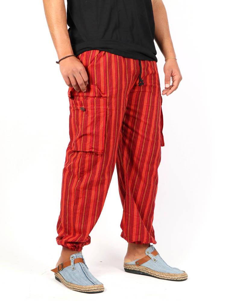 Pantalón hippie de rayas 6 bolsillos [PAHC51] para comprar al por Mayor o Detalle en la categoría de Pantalones Hippies