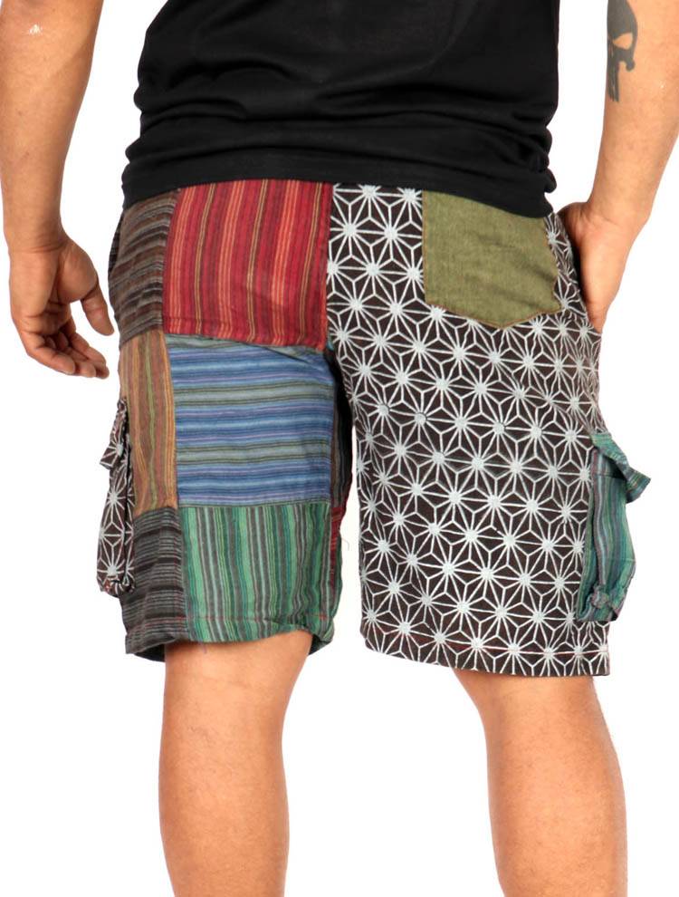 Pantalón Corto Patchwork con Estampado Étnico PAHC56