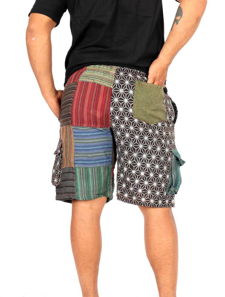 Pantalón Corto Patchwork con Estampado Étnico PAHC56