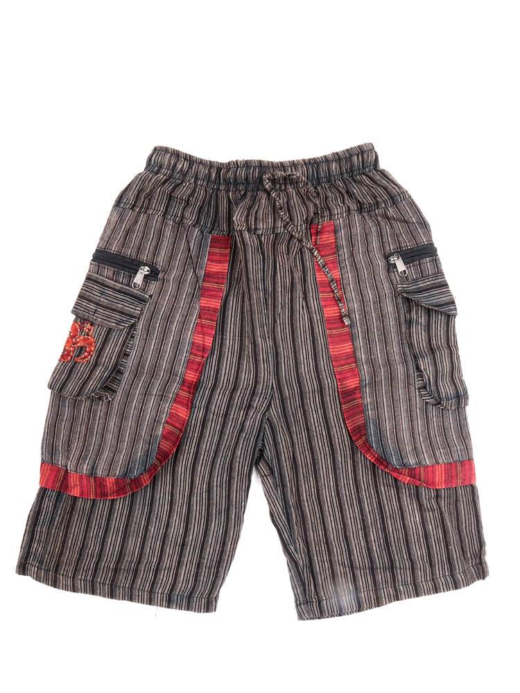 Pantalón Corto Patchwork con OM PAHC57 color Negro