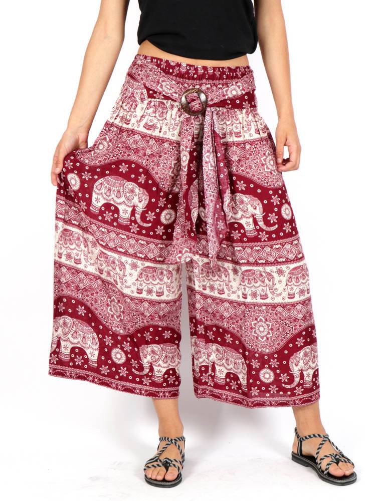 Pantalón Estampado Elefantes con hebilla de coco [PAPI07] para comprar al por Mayor o Detalle en la categoría de Pantalones Hippies Yoga