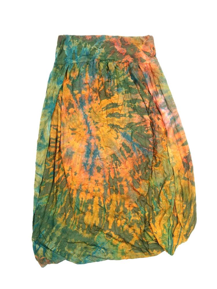 Falda pantalón tie-dye que fluye con tu esencia PAPN05 color Verde