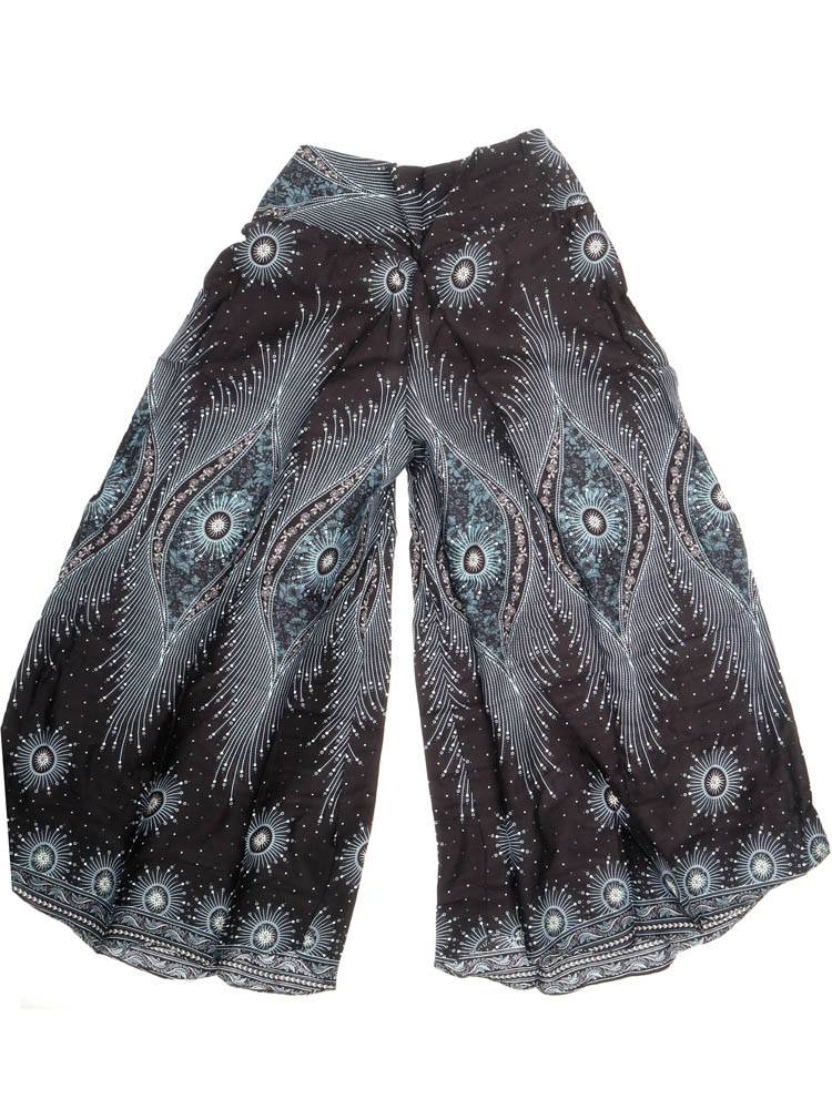 Pantalón Amplio Estampado Étnico PAPN12 color Negro
