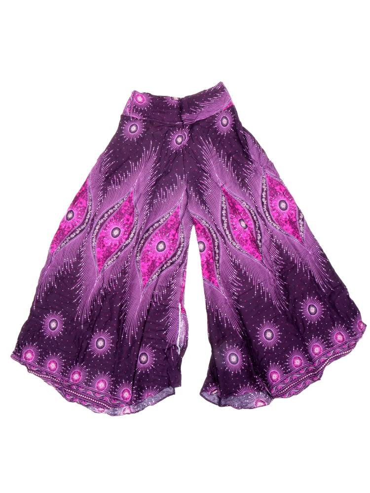 Pantalón Amplio Estampado Étnico PAPN12 color Morado