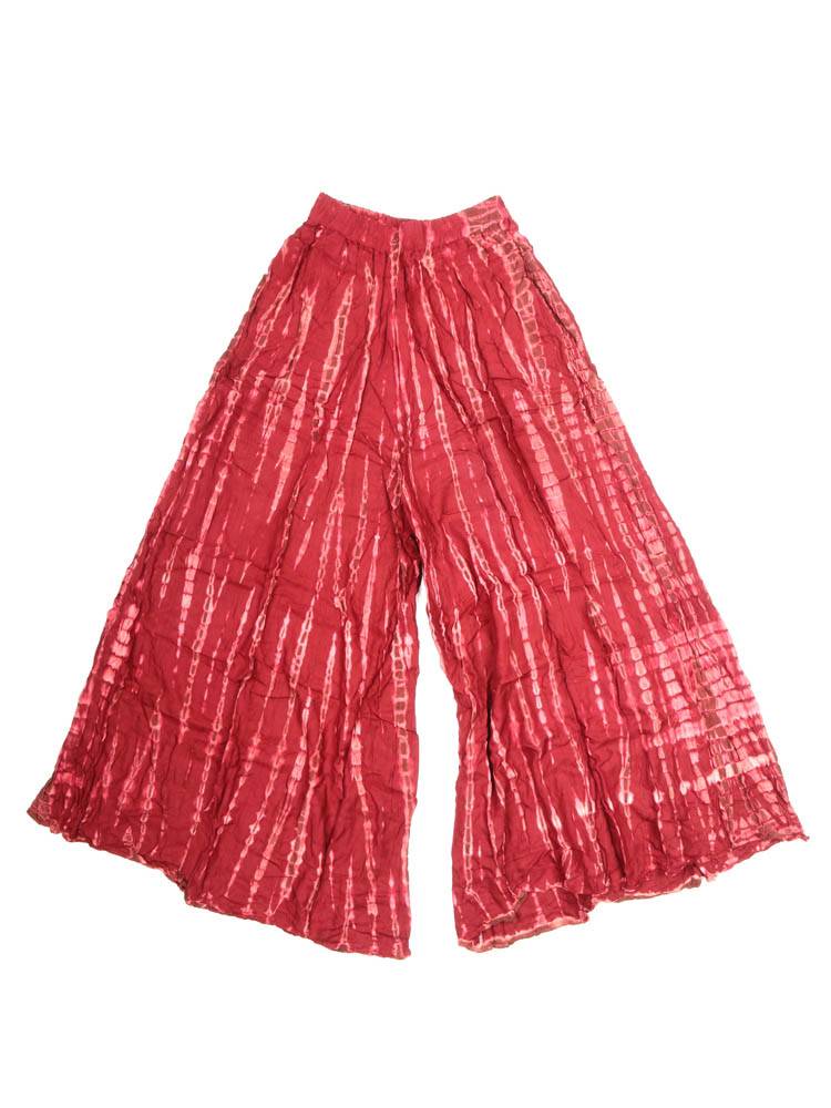 Pantalón Falda Rayón Tie Dye Vertical PAPN18 color Rojo