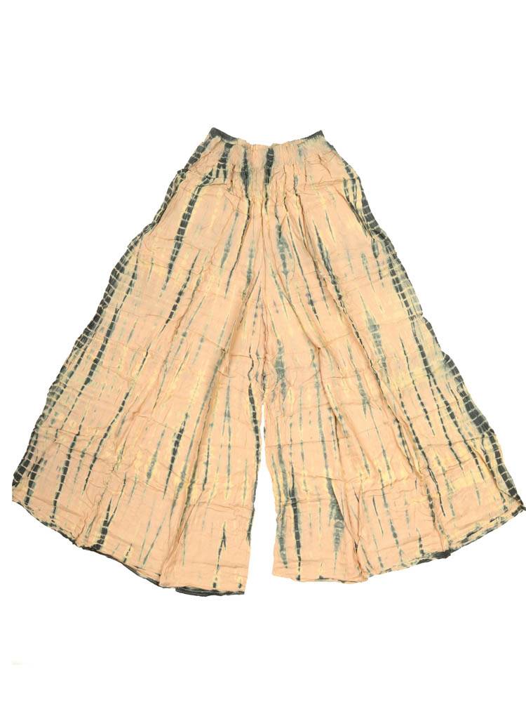 Pantalón Falda Rayón Tie Dye Vertical PAPN18 color Beige