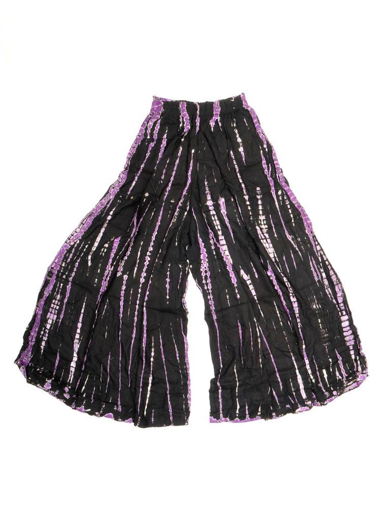 Pantalón Falda Rayón Tie Dye Vertical PAPN18 color Negro