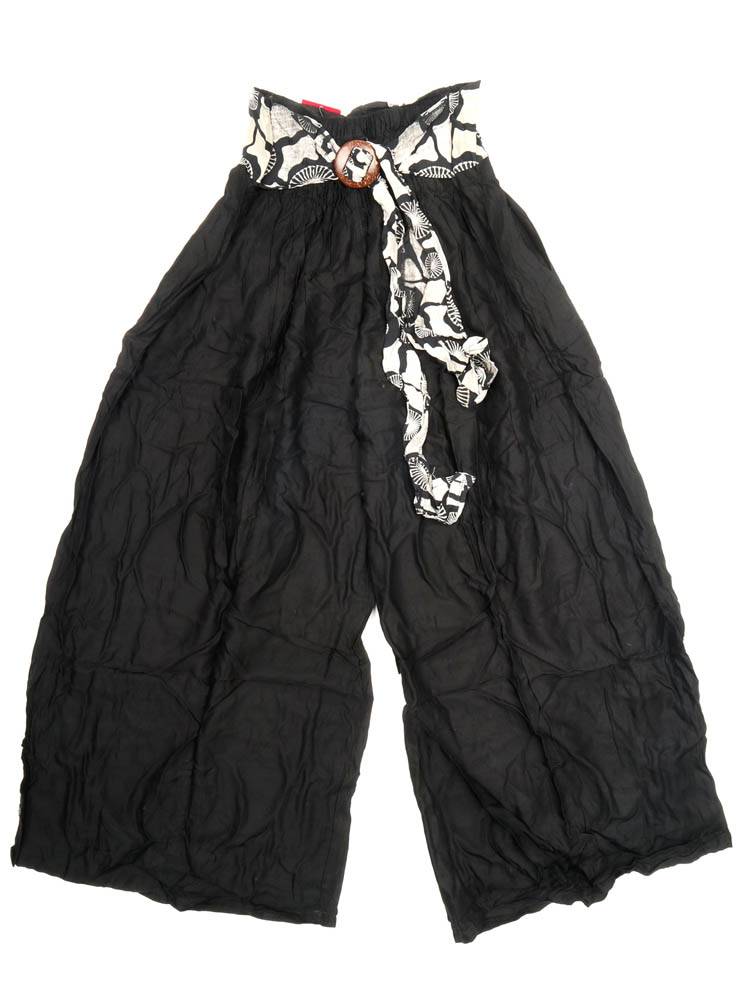 Pantalón fluido con hebilla de coco, alma libre PAPN20 color Negro 1