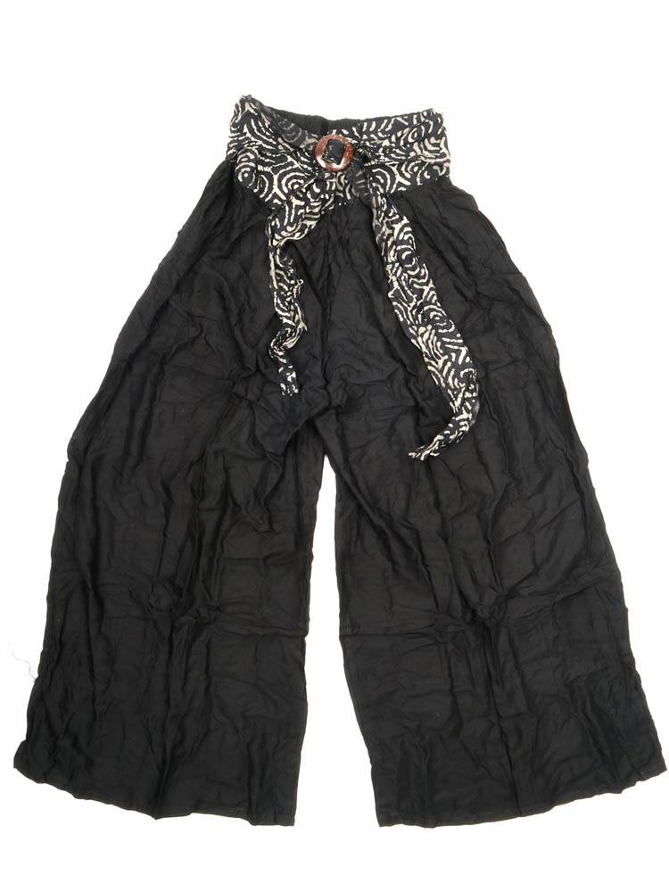 Pantalón fluido con hebilla de coco, alma libre PAPN20 color Negro 2