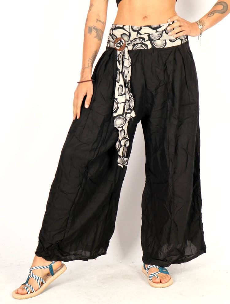 Pantalón fluido con hebilla de coco, alma libre PAPN20