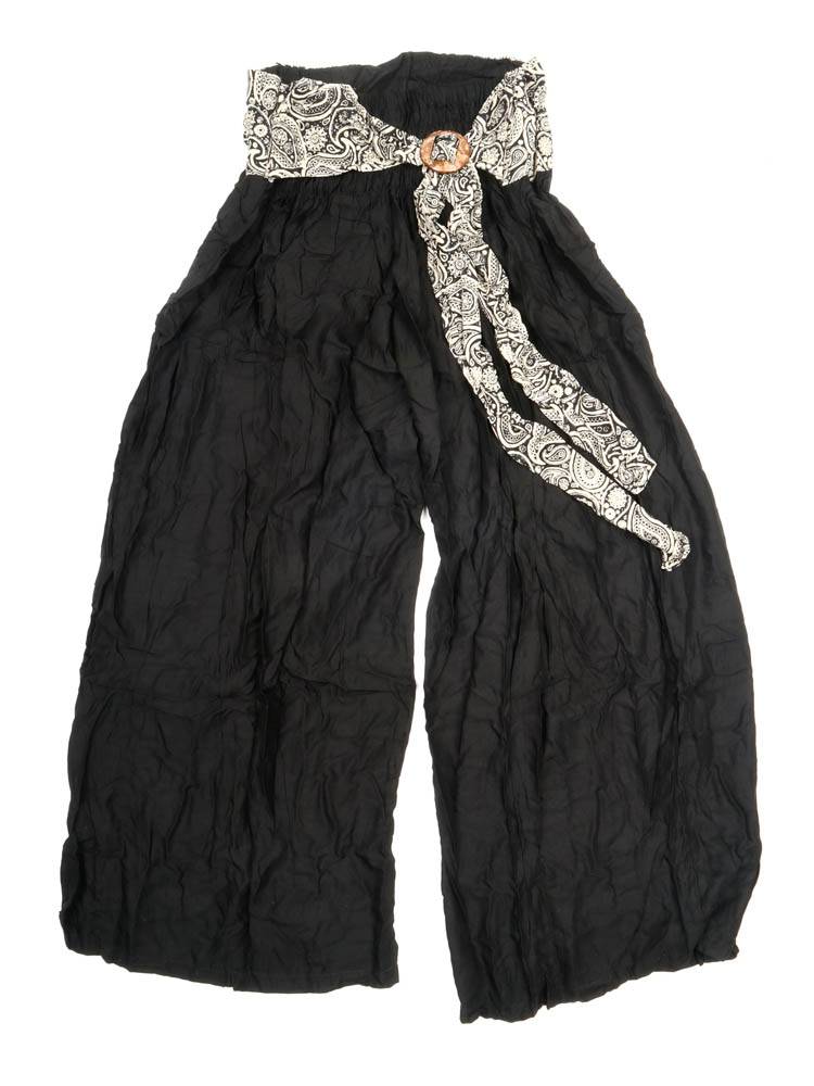 Pantalón fluido con hebilla de coco, alma libre PAPN20 color Negro 3