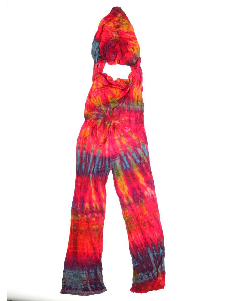 Mono tie-dye con capucha, energía libre PAPN22 color Rojo