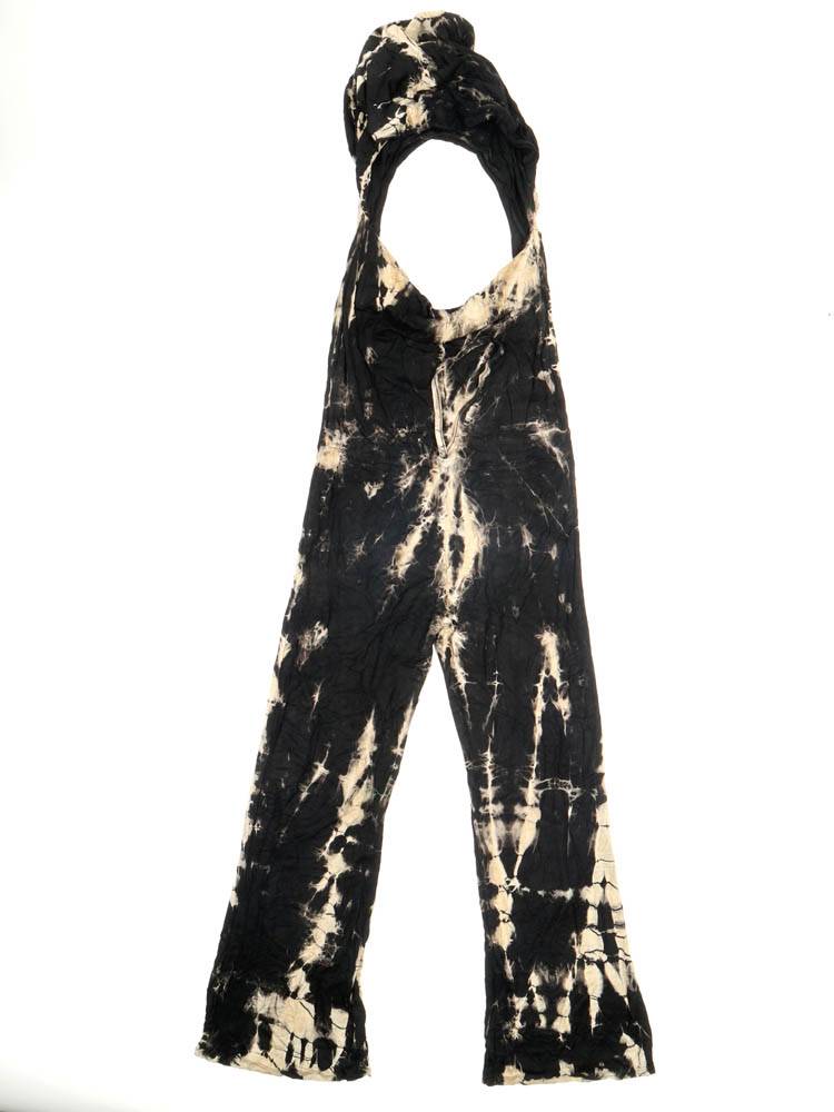 Mono tie-dye con capucha, energía libre PAPN22 color Negro