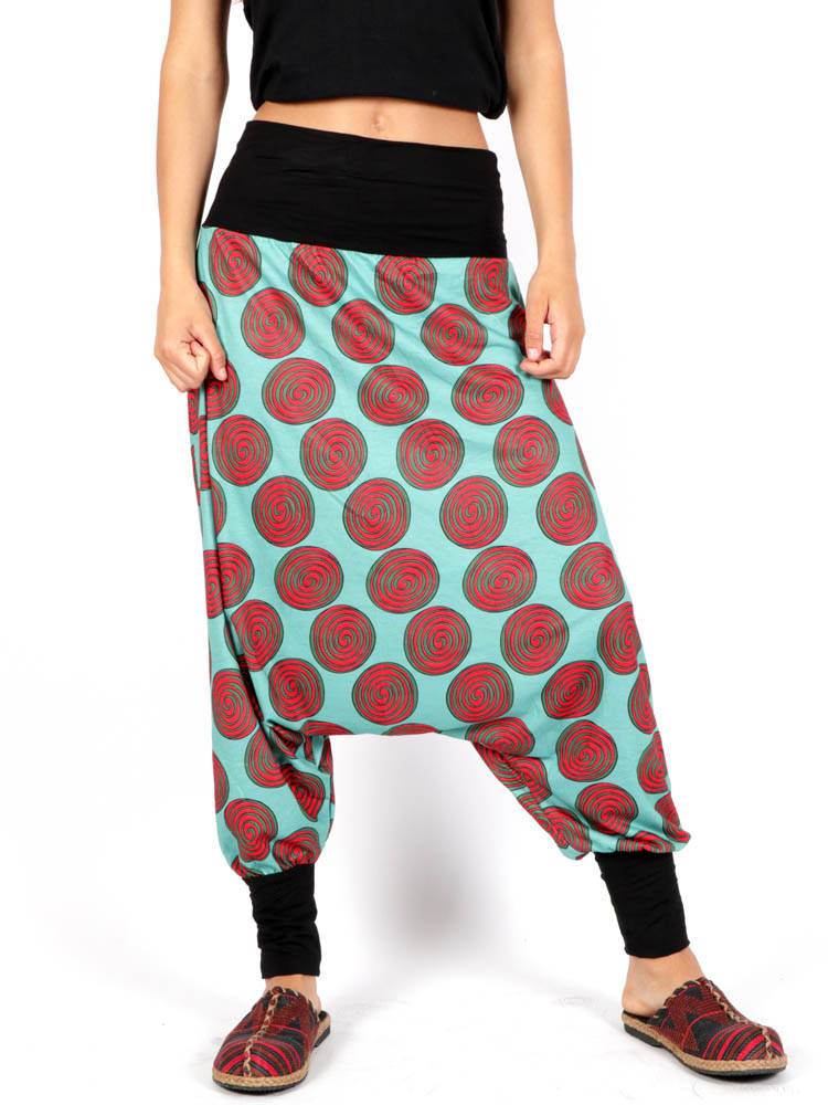 Pantalon hippie estampado espirales [PASN41] para comprar al por Mayor o Detalle en la categoría de Pantalones Hippie Harem