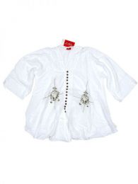 Camisetas - Blusas - Tops - Blusa con borado de flores BLAO01 - Modelo Blanco