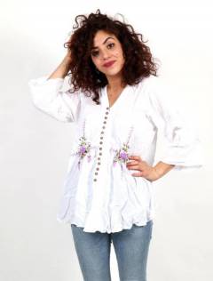 Detalle no seleccionable para compra Camisetas - Blusas - Tops - Blusa con borado de flores BLAO01.