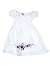 Modelo: Blanco Outlet Ropa Hippie - Vestido corto con bordado BLAO02 - Modelo Blanco