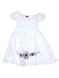 Outlet Ropa Hippie - Vestido corto con bordado BLAO02 - Modelo Blanco