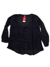 Modelo: Negro Camisetas Blusas y Tops - Blusa de algodón creppe BLEV02 - Modelo Negro