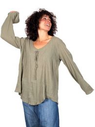 Blusa de algodón manga larga, para comprar al por mayor o detalle  en la categoría de Ropa Hippie de Mujer | ZAS.[BLEV02]