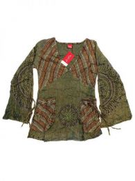 Modelo: Verde Blusa hippie de algodón Mod Verde