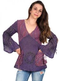 Blusa Hippie maga ancha BLEV03 para comprar al por mayor o detalle  en la categoría de Ropa Hippie de Mujer Artesanal | ZAS.