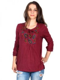Blusa Hippie bordada,  para comprar al por mayor o detalle  en la categoría de Outlet Hippie Artesanal  | ZAS. [BLEV05]