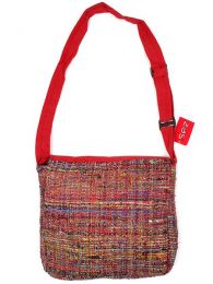 Modelo: Rojo Outlet de Bolsos y Otros artículos hippies - Bolso de piel de seda reciclada BOKA13 - Modelo Rojo