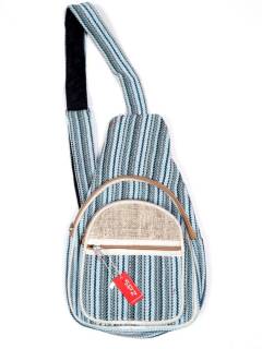 Mochila Bandolera de Cáñamo y Telas Étnicas,  para comprar al por mayor o detalle  en la categoría de Complementos y Accesorios Hippies  Alternativos  | ZAS. [BOKA36]