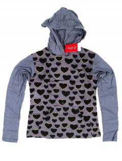 Camiseta con corazones y capucha CACEV05 para comprar al por mayor o detalle  en la categoría de Outlet Hippie Artesanal  | ZAS.
