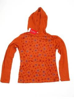 Outlet Ropa Hippie - Camiseta de algodón CACEV06 - Modelo Naranja