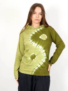 Camiseta Ying Yang Tie Dye con capucha [CACEV07]. Camisetas Hippie M Larga para comprar al por mayor o detalle  en la categoría de Ropa Hippie de Mujer | ZAS.