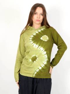 ZAS robapinzas.com | Camiseta de algodón diseño Ying yang realizado con la técnica de Tie Dye, con capucha y bolsillos frontales tipo canguro.