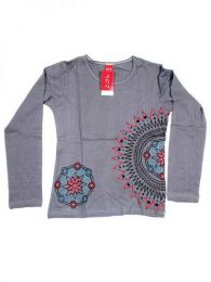 Modelo: Gris Camisetas de Manga Larga - Camiseta de algodón CAEV07 - Modelo Gris