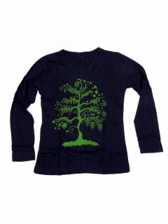Modelo: Verde Camisetas de Manga Larga - Camiseta de algodón CAEV12 - Modelo Verde