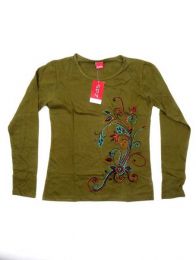Modelo: Verde Camiseta con manga larga con Mod Verde