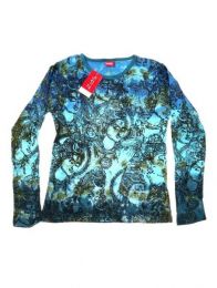 Modelo: Azul Camiseta de manga larga con Mod Azul