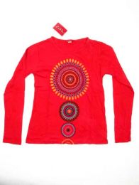 Modelo: Rojo Camiseta de manga larga con Mod Rojo