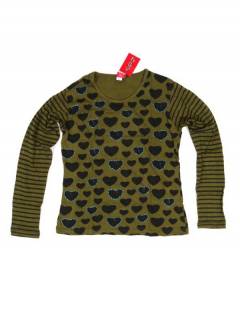 Modelo: Verde Outlet Ropa Hippie - Camiseta de algodón CAEV27 - Modelo Verde