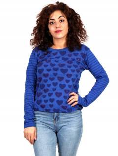 Camiseta de corazones CAEV27 para comprar al por mayor o detalle  en la categoría de Ropa Hippie de Mujer Artesanal | ZAS.