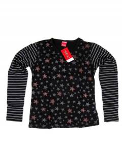 Camisetas de Manga Larga - Camiseta de algodón CAEV29 - Modelo Negro