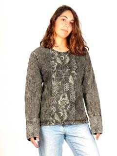 Camiseta M Larga con Estampado Étnico y Bordados, para comprar al por mayor o detalle.[CAEV32]