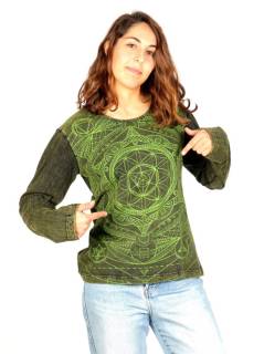 Camiseta Bicolor Mandala Lavada a la Piedra, para comprar al por mayor o detalle.[CAEV42]